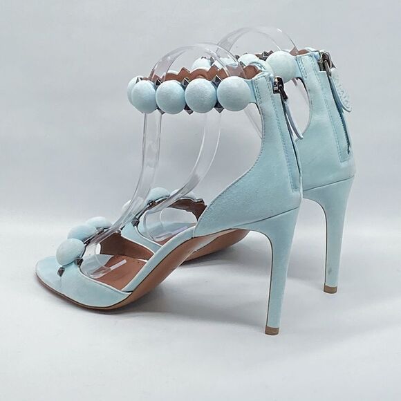 Alaia Bombe 90 Ankle-Strap Studded Suede Leather Sandals size 38 - Picture 10 of 15